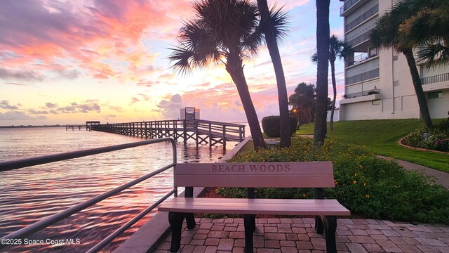 view of community featuring a water view