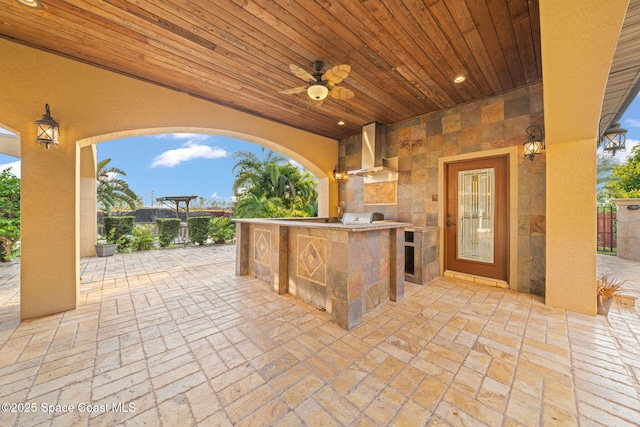 view of patio / terrace with ceiling fan