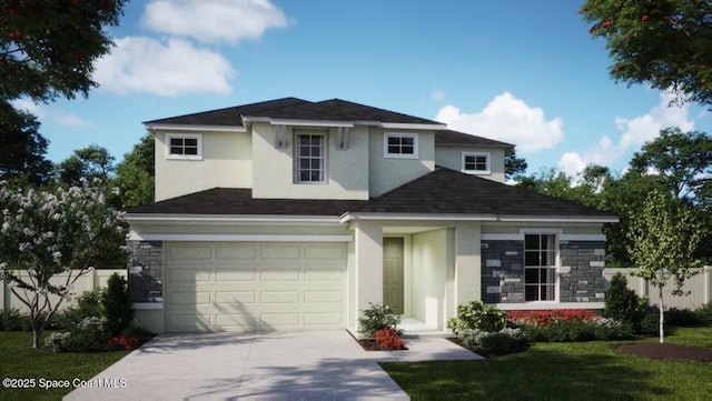 view of front facade featuring a garage