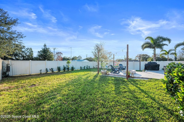 view of yard with a patio