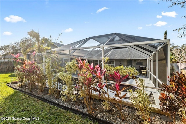 exterior space featuring a lanai