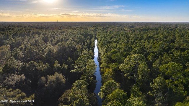 view of aerial view at dusk