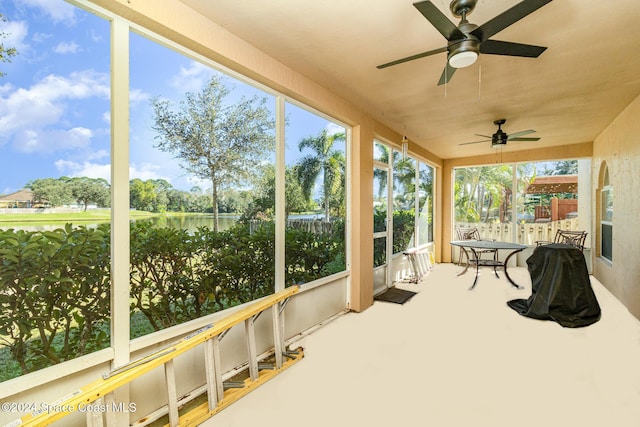 view of sunroom