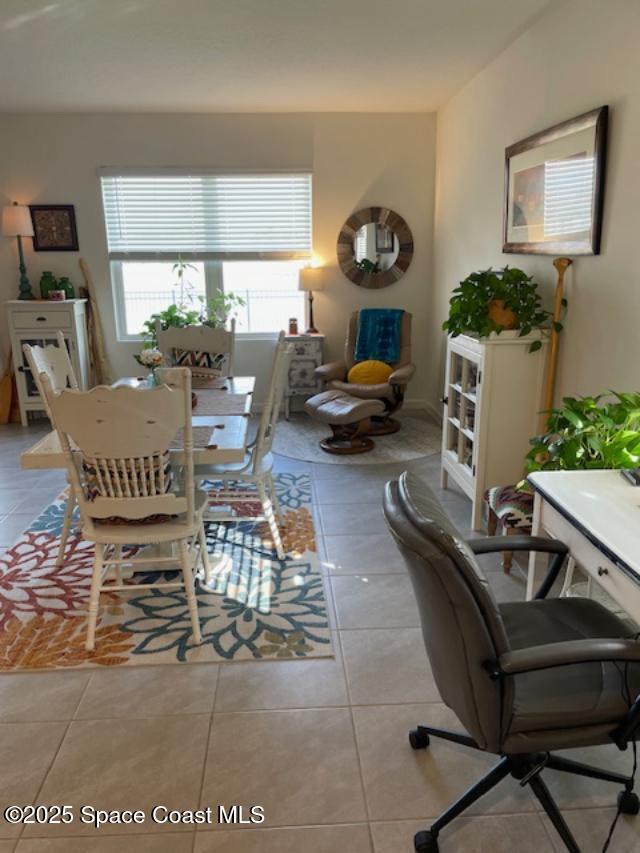 view of tiled dining space