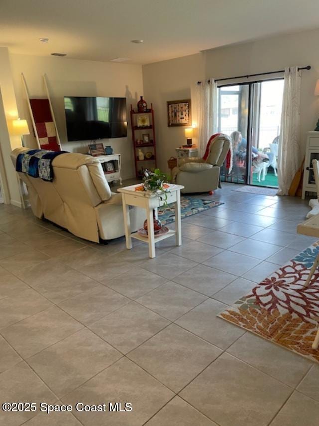 view of tiled living room