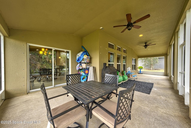 view of patio / terrace featuring ceiling fan