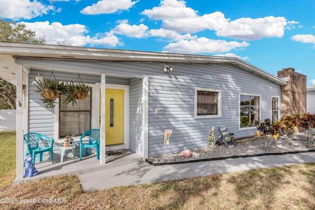 exterior space featuring covered porch