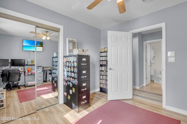 office area featuring hardwood / wood-style flooring