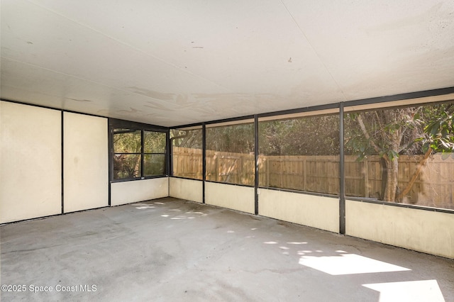 view of unfurnished sunroom