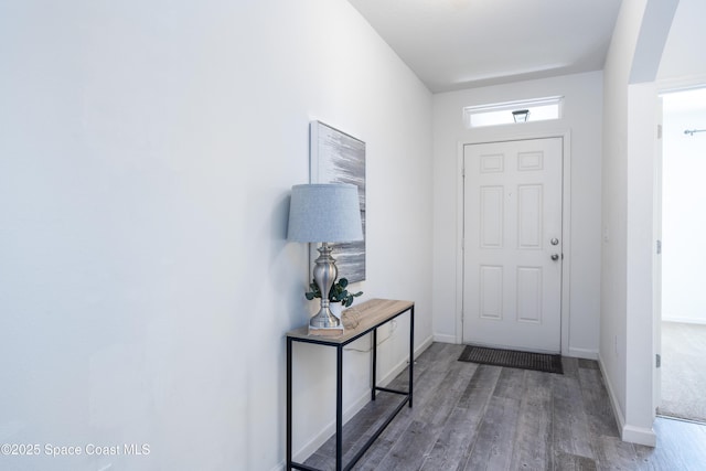 doorway featuring hardwood / wood-style floors