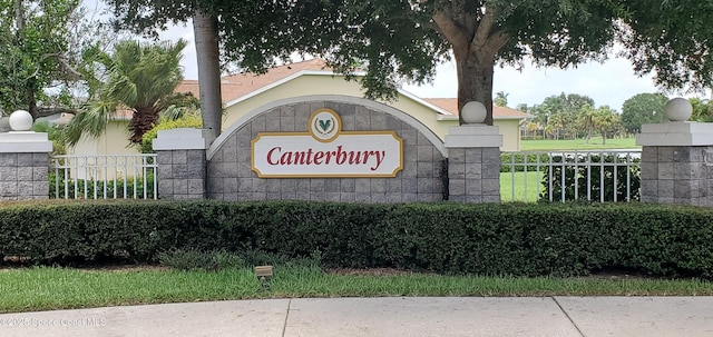 view of community sign