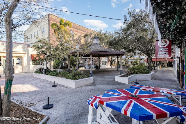 view of community with a gazebo