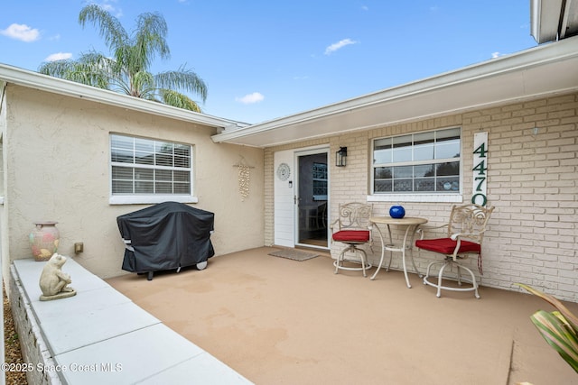 view of patio featuring area for grilling