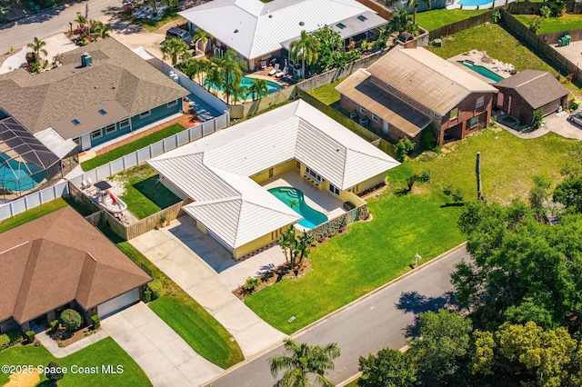 aerial view with a residential view