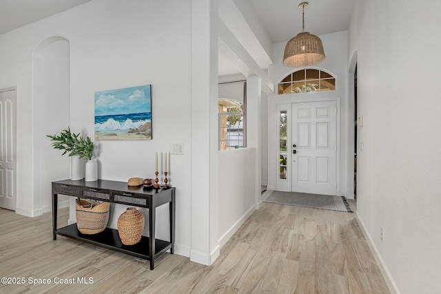 foyer featuring light hardwood / wood-style flooring