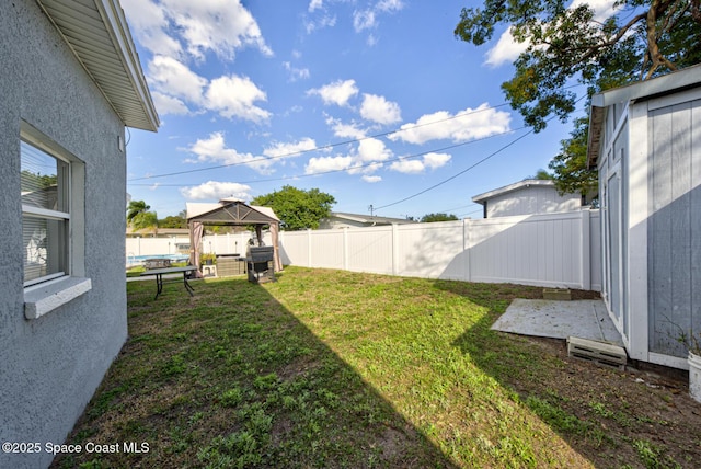 view of yard featuring a gazebo