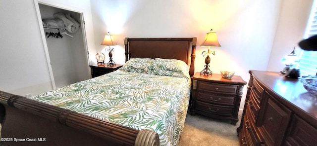 carpeted bedroom featuring a closet