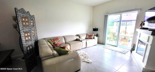 view of tiled living room