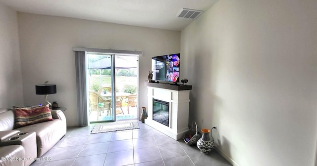 view of tiled living room