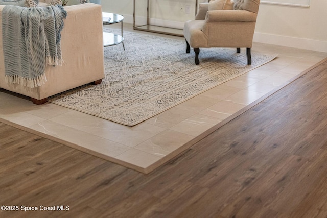 interior space with hardwood / wood-style flooring