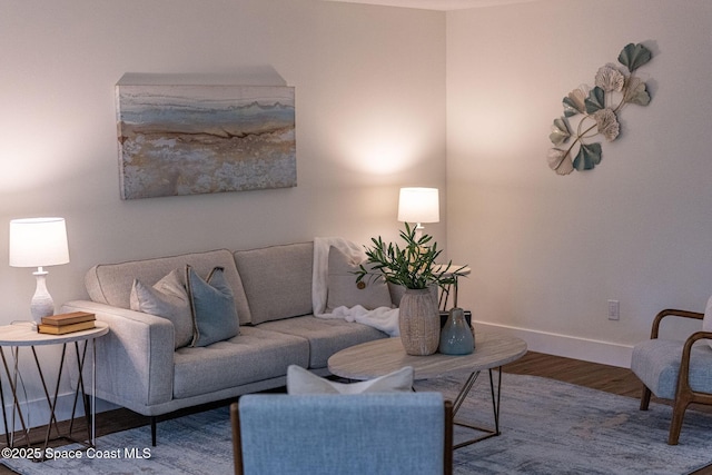 living room featuring hardwood / wood-style flooring