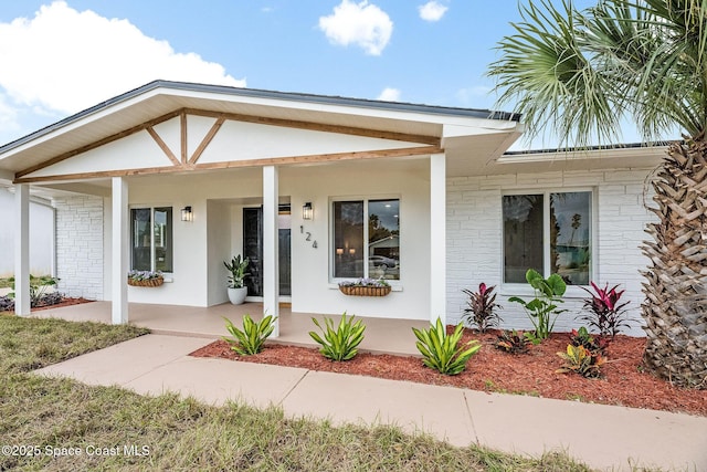 view of front of home with a porch