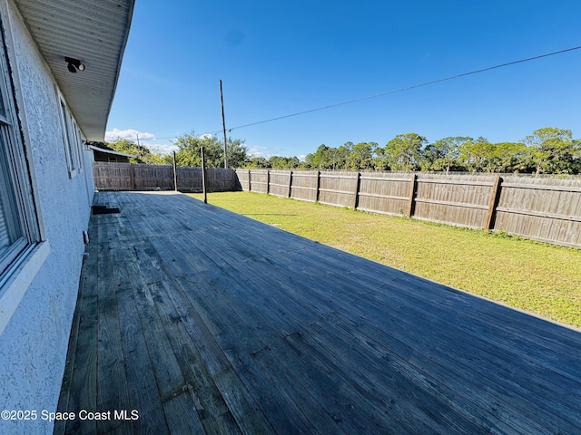 deck with a lawn