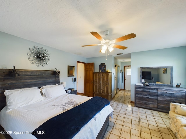 bedroom featuring ceiling fan