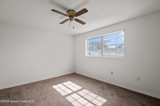 3765 S Hopkins Ave Unit 4A, Titusville, FL 32780 - carpeted empty room with a ceiling fan and baseboards