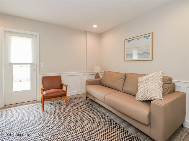 living room featuring wood-type flooring