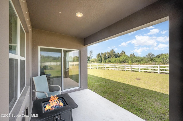 view of patio featuring a rural view