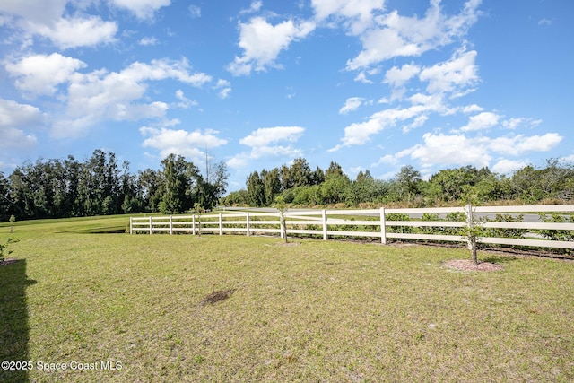 view of yard featuring a rural view