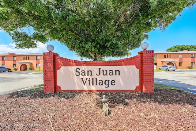 view of community sign