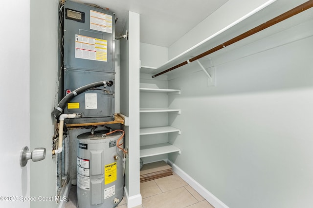 utility room with water heater