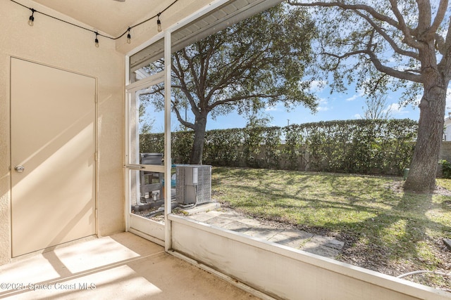 view of unfurnished sunroom