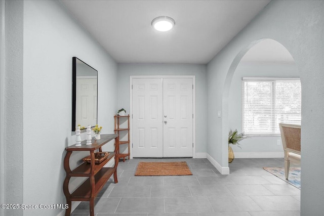 view of tiled foyer entrance