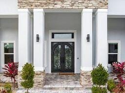 entrance to property with french doors