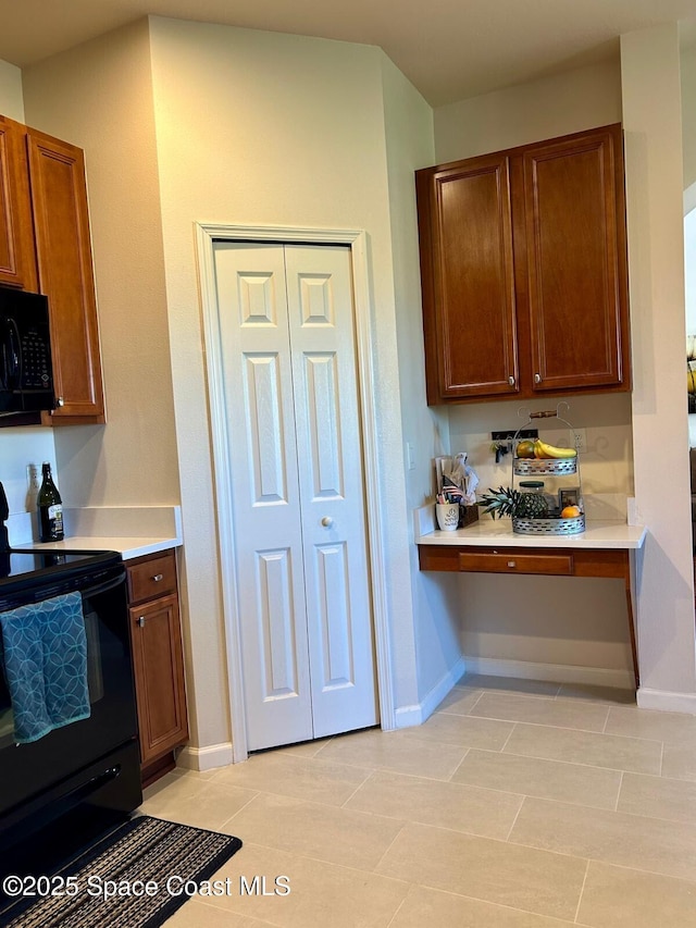 kitchen featuring black appliances