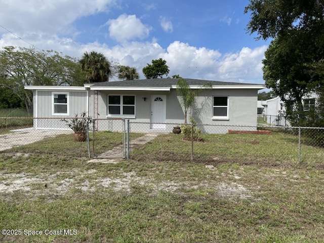 view of front of home with a front yard