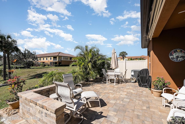 view of patio / terrace with central AC