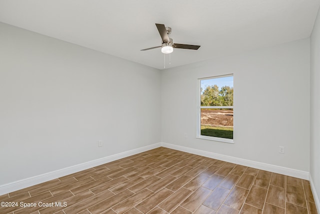 unfurnished room featuring ceiling fan