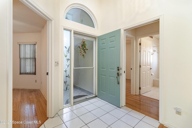 view of tiled entrance foyer