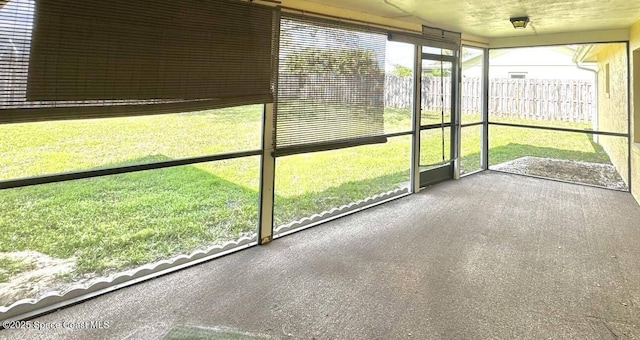 view of unfurnished sunroom