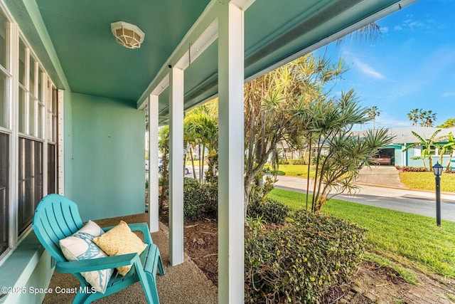 view of patio / terrace featuring covered porch