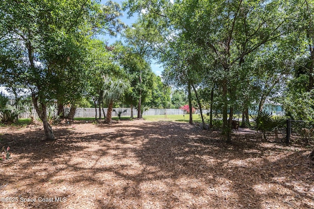 view of yard featuring fence