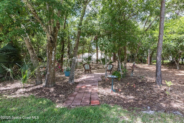 view of yard with fence