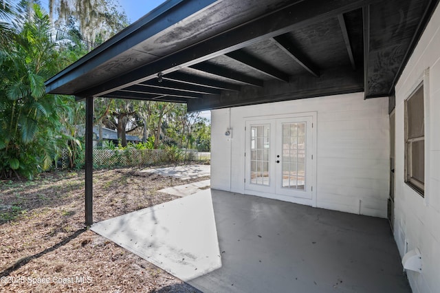 view of patio / terrace featuring french doors