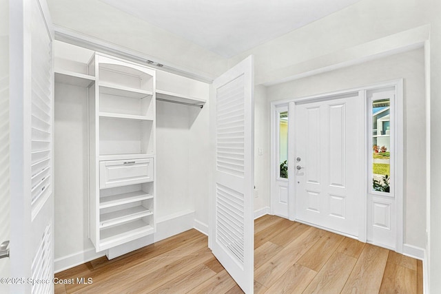 interior space featuring light wood-type flooring