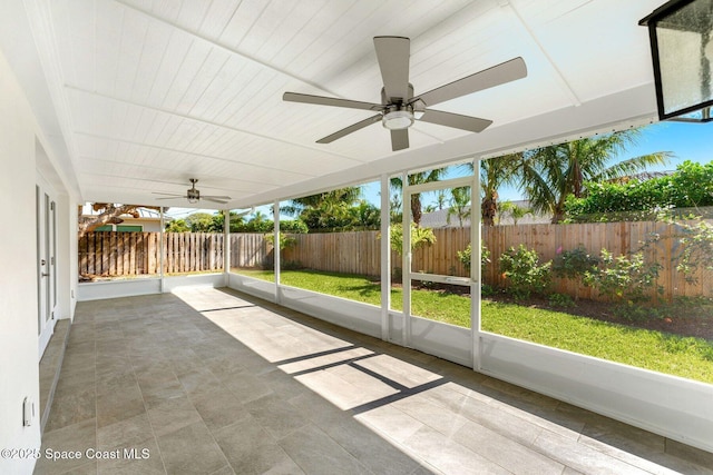 view of unfurnished sunroom