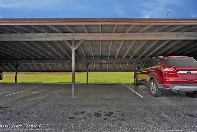 view of covered parking lot